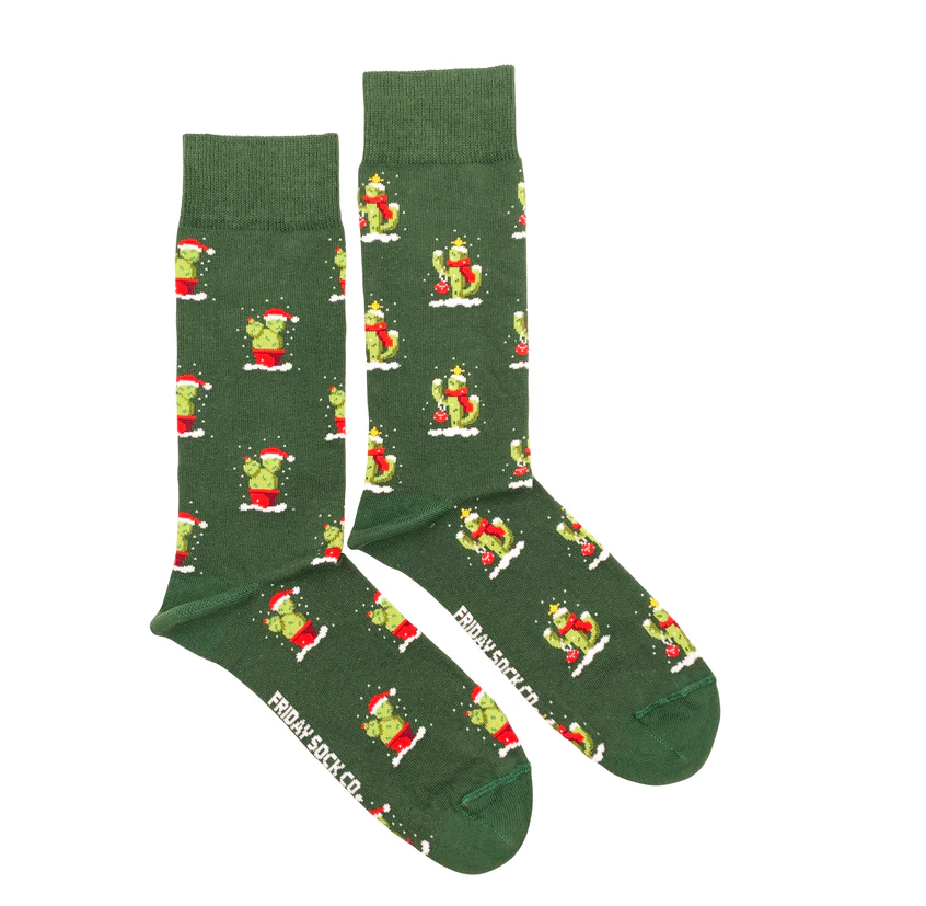 Men's Ugly Christmas Cactus Socks