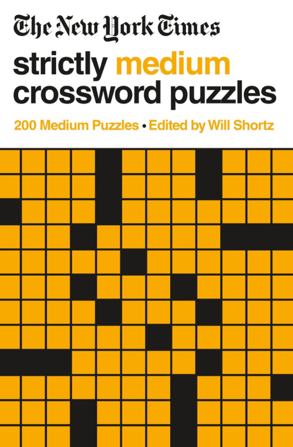 The New York Times Strictly Medium Crossword Puzzles Volume 1 - The New York Times Strictly Medium Crossword Puzzles book cover with bold black and yellow crossword grid and text, unique.