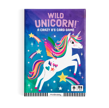 Wild Unicorn! Card Game - Colorful Wild Unicorn card game box with a vibrant unicorn illustration, unique Canadian handmade gift.