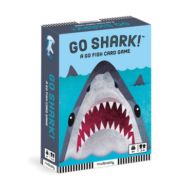 Go Shark! Card Game - Go Shark! handmade Canadian card game box featuring a shark graphic, unique gift for kids ages 5-7.