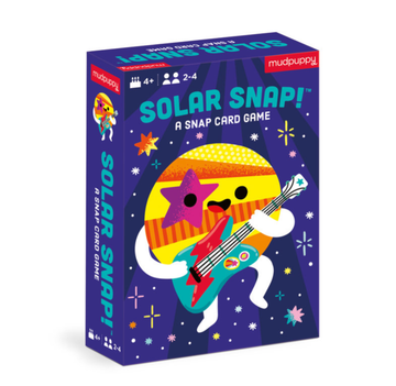 Solar Snap! Card Game - Solar Snap! handmade Canadian card game with colorful astronaut playing guitar, unique gift for kids aged 5-7.