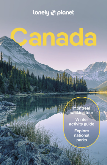 Canada 16 Travel Guide - Canada travel guide book cover with mountain lake scene, handmade gift, unique Canadian keepsake.