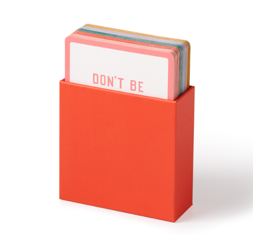 Emergency Affirmations for Exceptionally Stupid Days Card Deck - Handmade Canadian card deck with colorful edges and bold red box, unique gift for grown-ups.