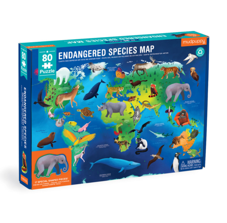 Endangered Species Around the World 80 Piece Geography Puzzle