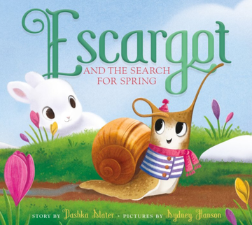 Escargot and the Search for Spring - Colorful handmade Canadian board book cover featuring a gift-worthy Easter story with a snail and bunny.