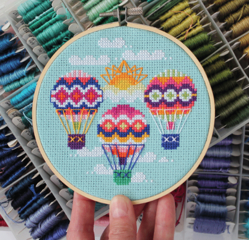 Hot Air Balloon Cross Stitch Kit
