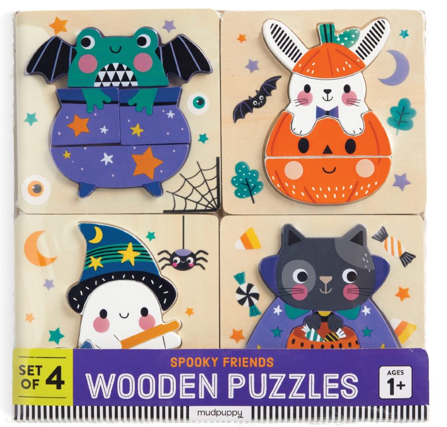 Halloween Set of 4 Wood Puzzles - 0
