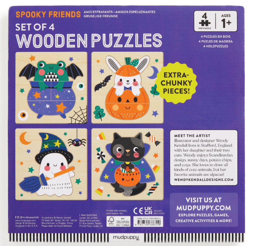 Halloween Set of 4 Wood Puzzles