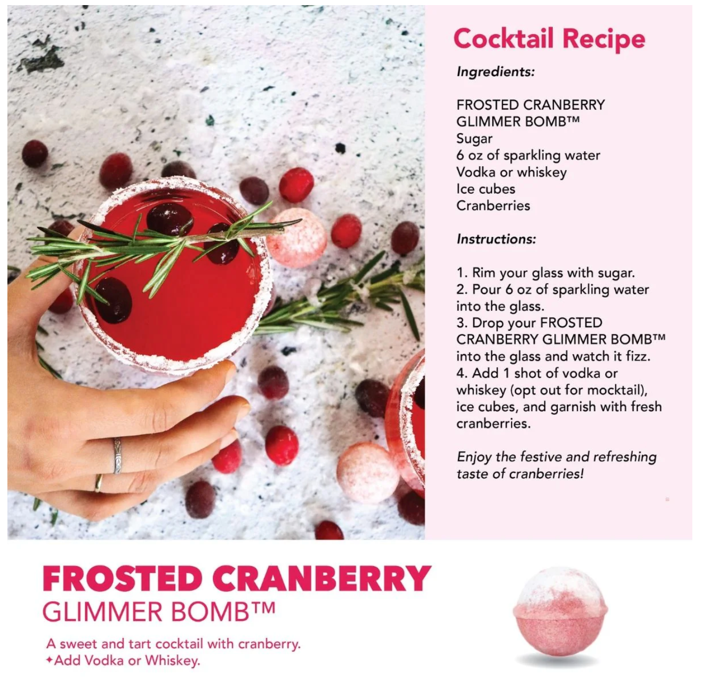 Frosted Cranberry Cocktail Bomb