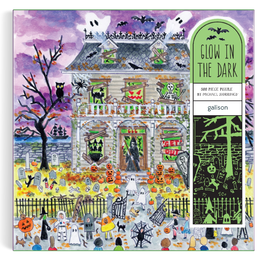 Michael Storrings Haunted House 500 Piece Glow in the Dark Puzzle - 0