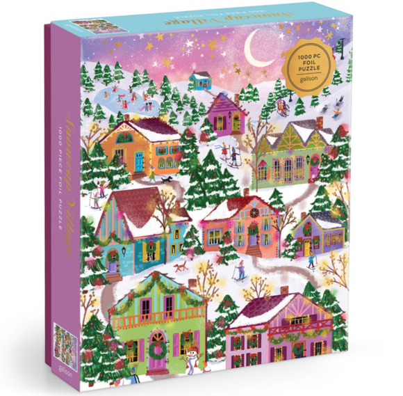 Joy Laforme Snowcap Village 1000 Piece Foil Puzzle