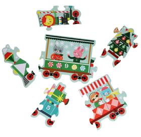 Christmas Train Shaped Floor Puzzle - 0