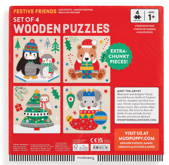 Christmas Set of 4 Wood Puzzles