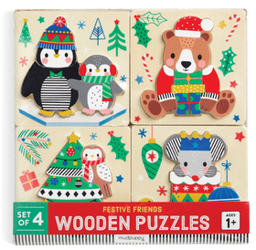 Christmas Set of 4 Wood Puzzles - 0