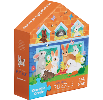 50 PC Flat House Puzzle: Bunny House