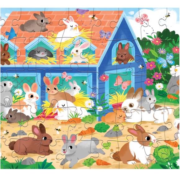 50 PC Flat House Puzzle: Bunny House