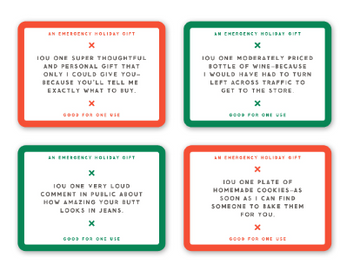 Emergency Holiday IOUs Card Set - 0