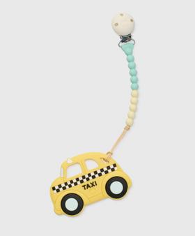 Yellow Taxi Pacifier Clip Teether Set (Loulou Lollipop)