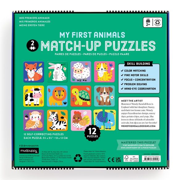 My First Animals 2 Piece Match-up Puzzles