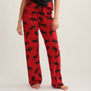 Moose on Red Women's Jersey Pajama Pants-1