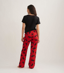 Moose on Red Women's Jersey Pajama Pants-3