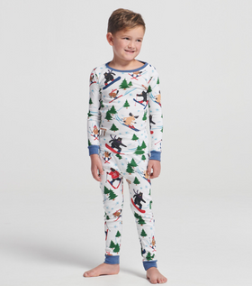 Wild About Skiing Kids Pajama Set