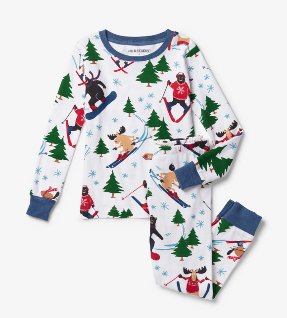 Wild About Skiing Kids Pajama Set