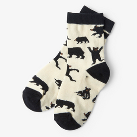 Bears on Natural Crew Socks (kids)