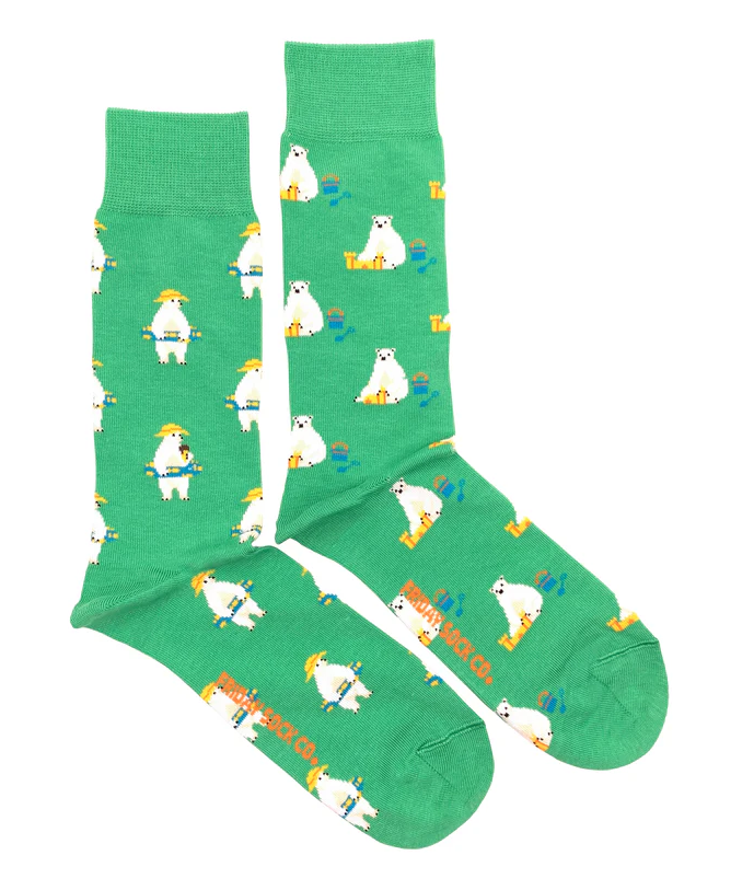 Men's Polar Bear at the Beach Socks