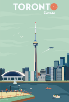 Toronto Skyline Travel Magnet