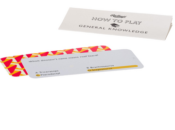 General Knowledge Card Game - Handmade Canadian general knowledge card game with colorful question and instruction cards, unique gift idea.
