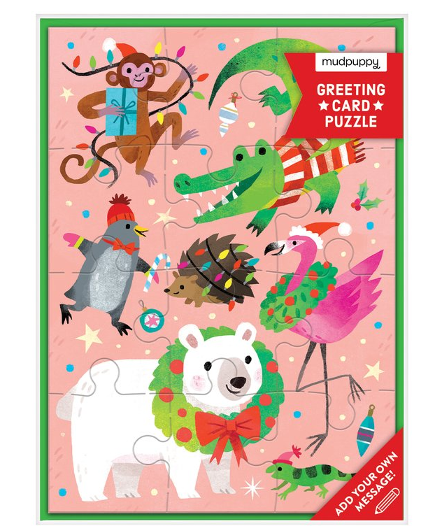  Merry Animals Greeting Card Puzzle