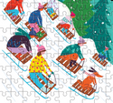 Winter Sledding 130pc Puzzle Ornament