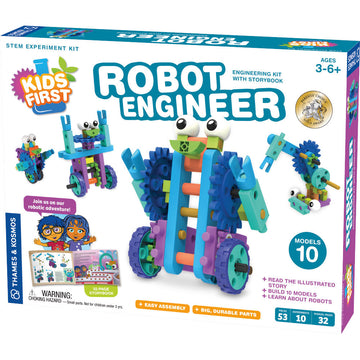 Kids First: Robot Engineer - Kids Robot Engineer STEM toy set with colorful gears and building parts, unique Canadian gift.