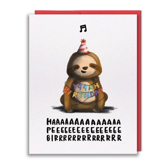 Greeting Card - Birthday Sloth Sings