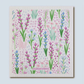 Swedish Sponge Dishcloth - Floral Purple