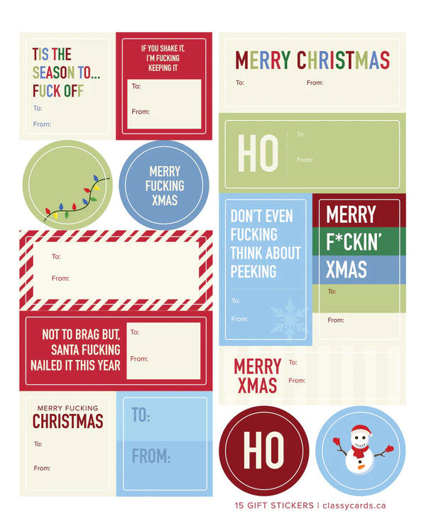 Holiday Gift Tag Sticker Sheets