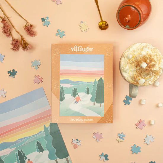 Villager Puzzles | Sunset Ski | 500-Piece Puzzle for Adults