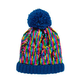 Rainbow Sequin Knitted Hat