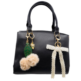 Pearl Beaded Bow in Cream - 0