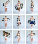 Offset Stripe Bath Towel: Studio Navy, Moss Green, Workshop White-2