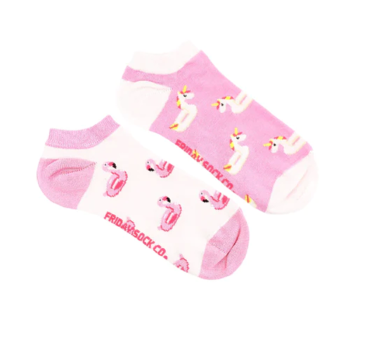 Unicorn & Flamingo Pool Floaty Ankle Socks