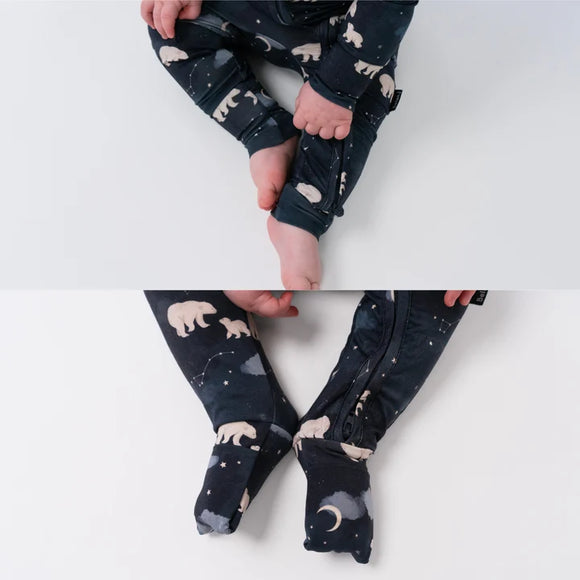Footless Sleeper with Fold-over Cuffs - Polar Bears (Belan. J)