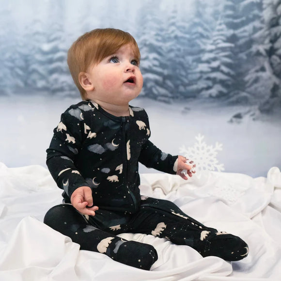 Footless Sleeper with Fold-over Cuffs - Polar Bears (Belan. J)