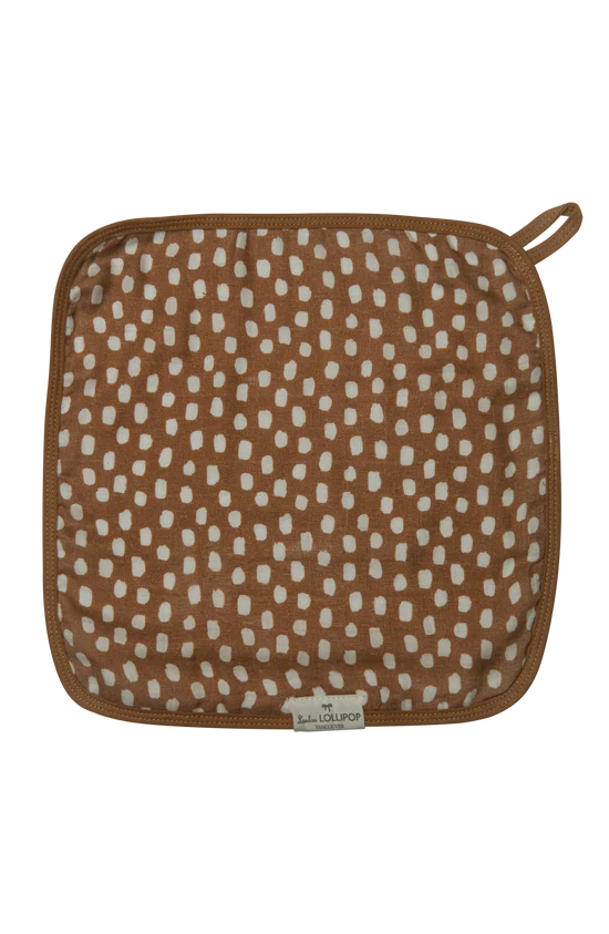  Loulou Lollipop Washcloth Brown with White Spots