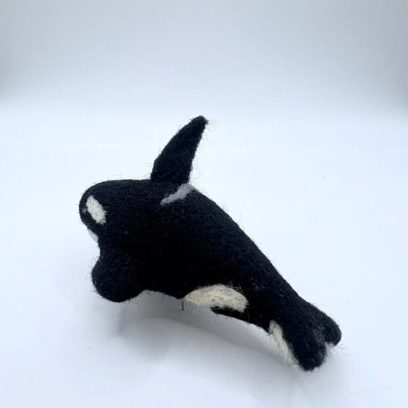 Needle Felted Orca Ornament