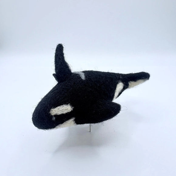 Needle Felted Orca Ornament
