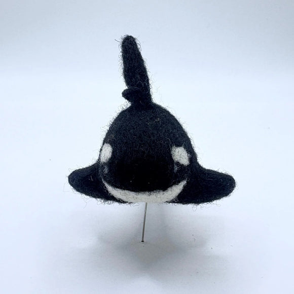 Needle Felted Orca Ornament