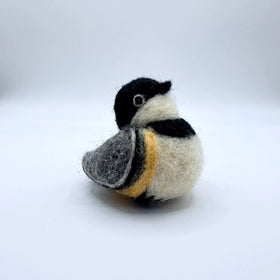 Needle Felted Chickadee Ornament