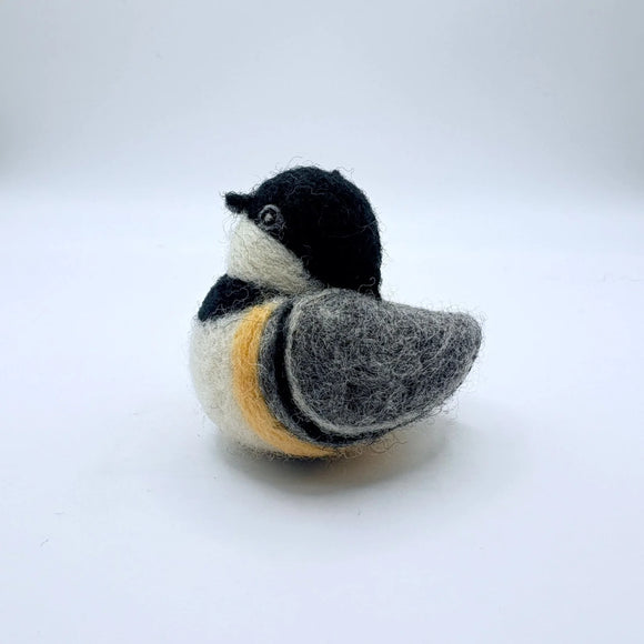 Needle Felted Chickadee Ornament